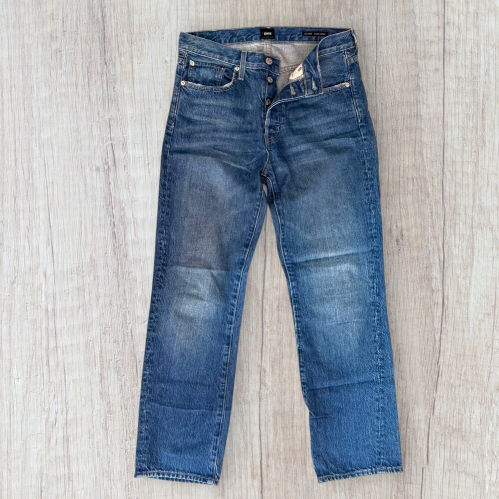 EDWIN Kali Ankle Vintage Straight Jeans 26/4 Button Fly 100% Organic Cotton
